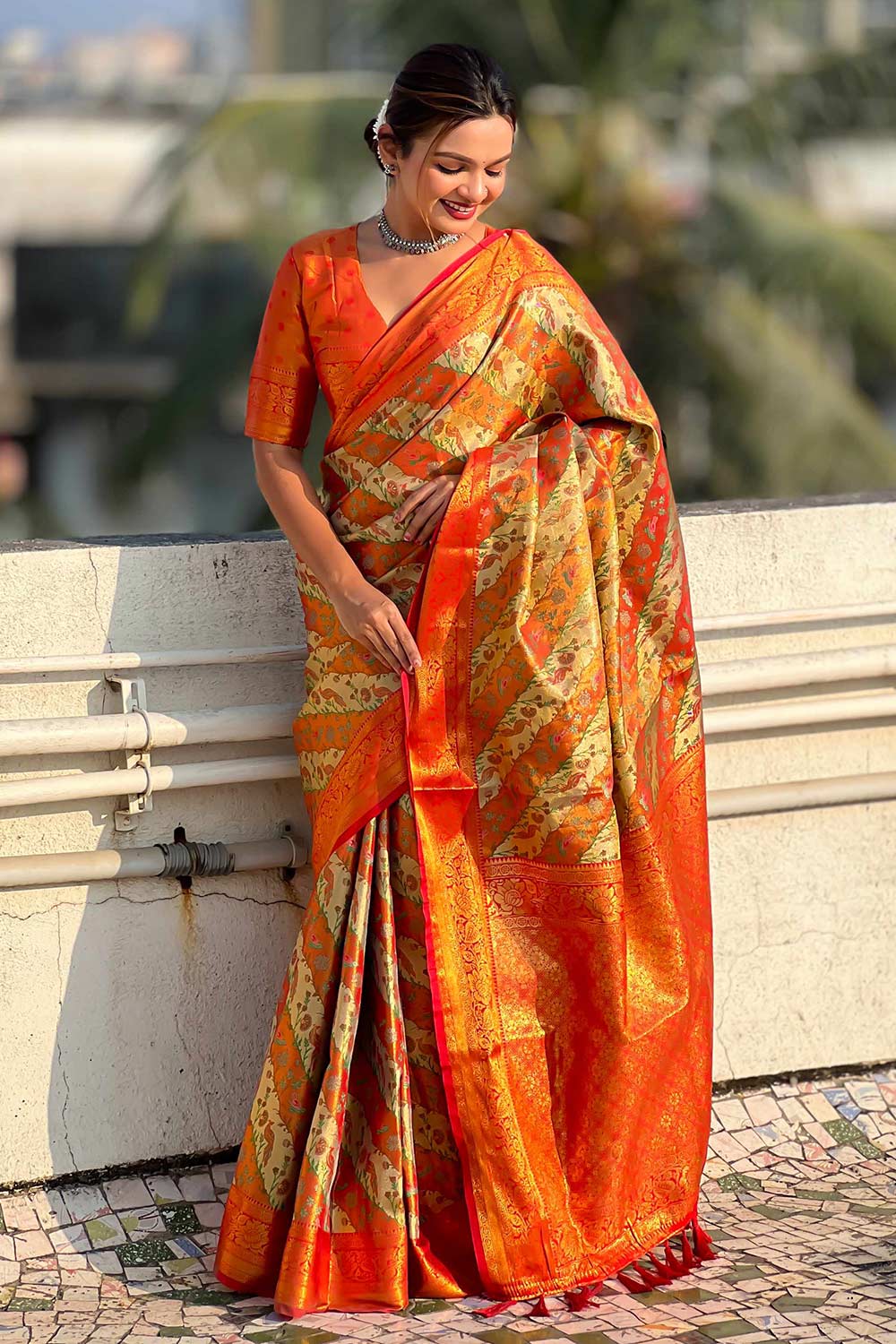 Red Zari Silk Saree