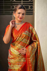 Red Zari Silk Saree