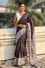 Black Printed Silk Saree