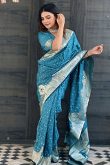 Blue Zari Silk Saree