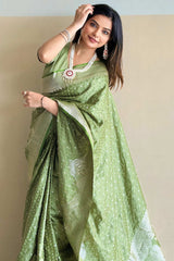 Green Zari Silk Saree