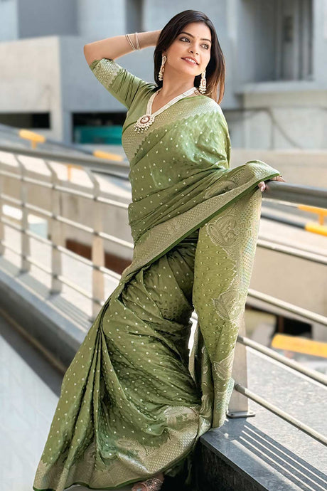 Green Zari Silk Saree