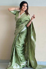 Green Zari Silk Saree