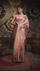 Pink Zari Organza Saree