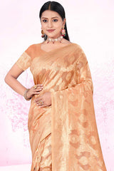 Gold Cotton Woven Saree