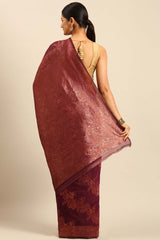 Magenta Cotton Woven Saree