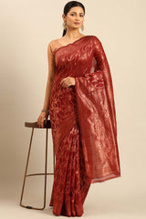 Red Cotton Woven Saree