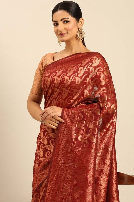 Red Cotton Woven Saree