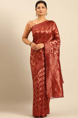 Red Cotton Woven Saree