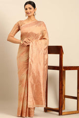 Beige Cotton Woven Saree