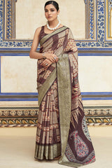 Multi-Color Printed Silk Saree