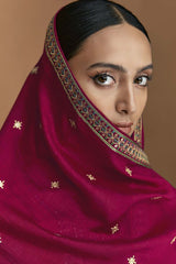 Maroon Silk Embroidered Designer Salwar Suit