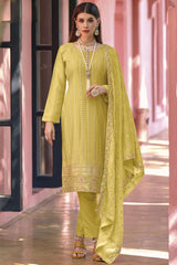 Yellow Georgette Embroidered Designer Salwar Suit