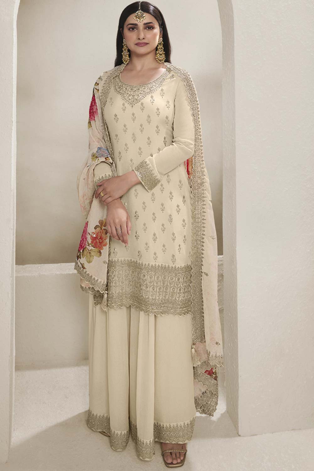 Pink Silk Embroidered Full Sleeve Round Neck Pakistani Salwar Kameez