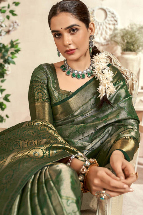 Green Woven Silk Saree