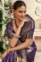 Violet Woven Silk Saree