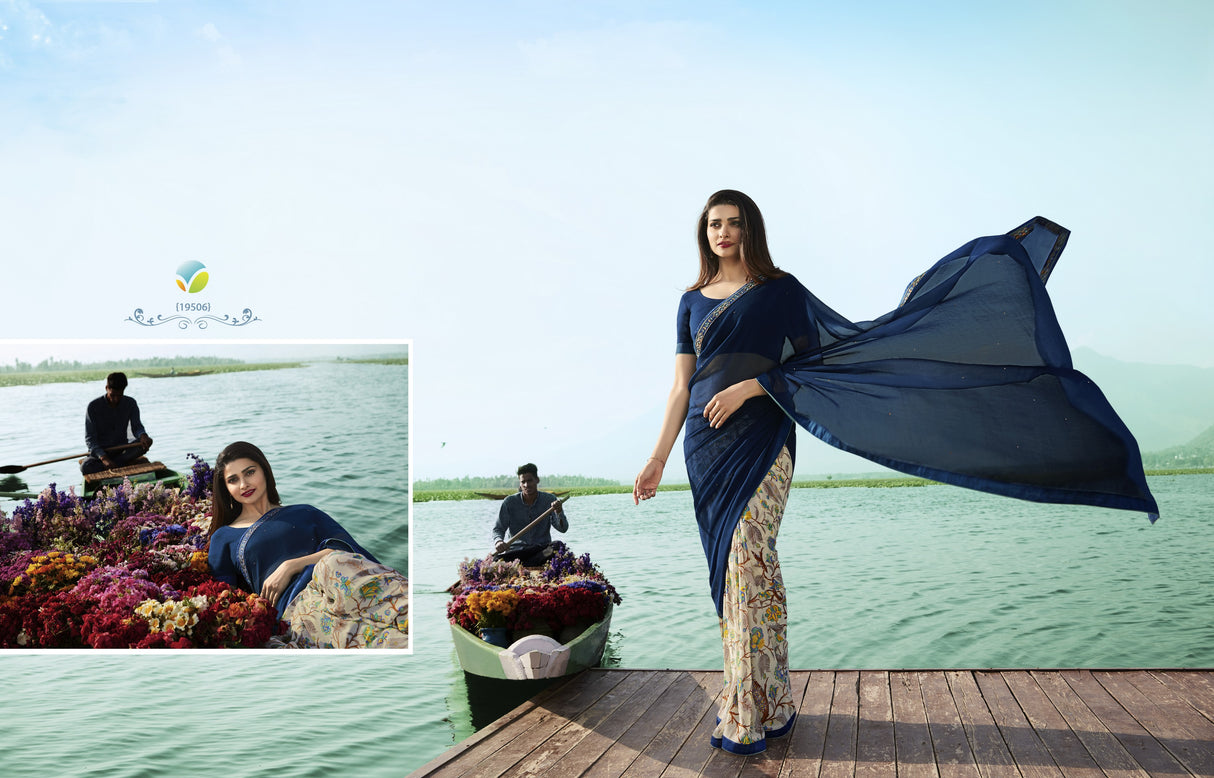 Georgette Saree In Blue