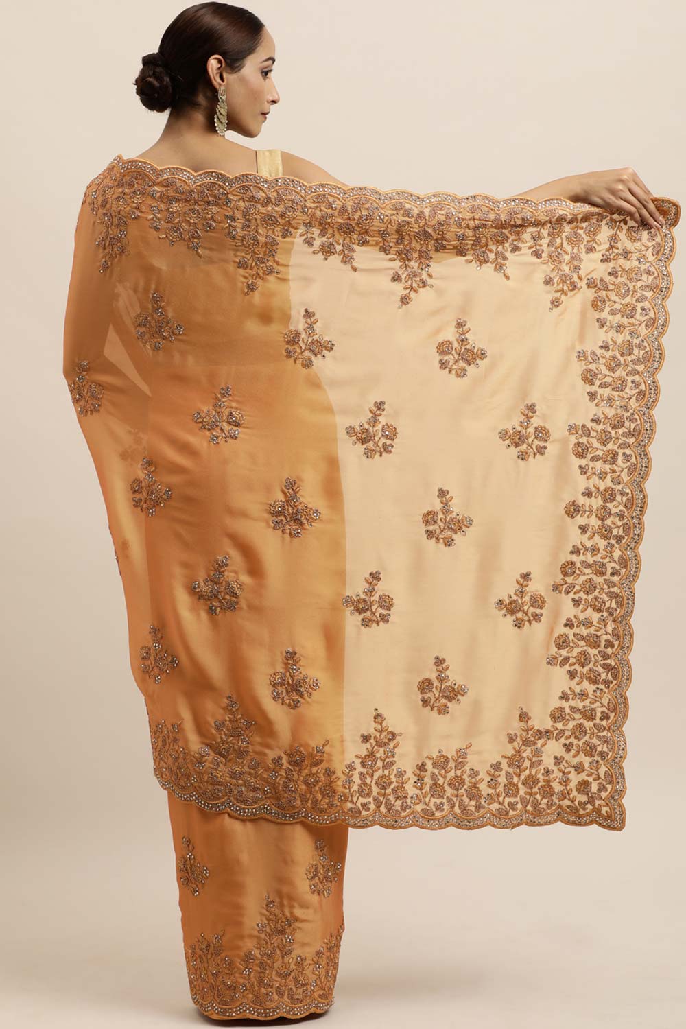 Rangoli Embroidered Saree In Yellow