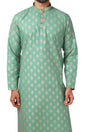 Buy Turquoise Art Dupion Silk Embroidered Kurta Pajama Set Online - Karmaplace