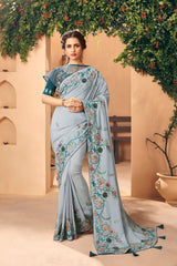 Art Silk Saree In Grey