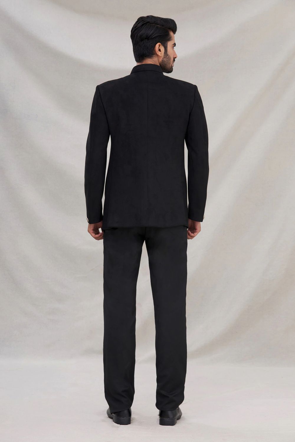 Black Suede Velvet Jodhpuri Pant