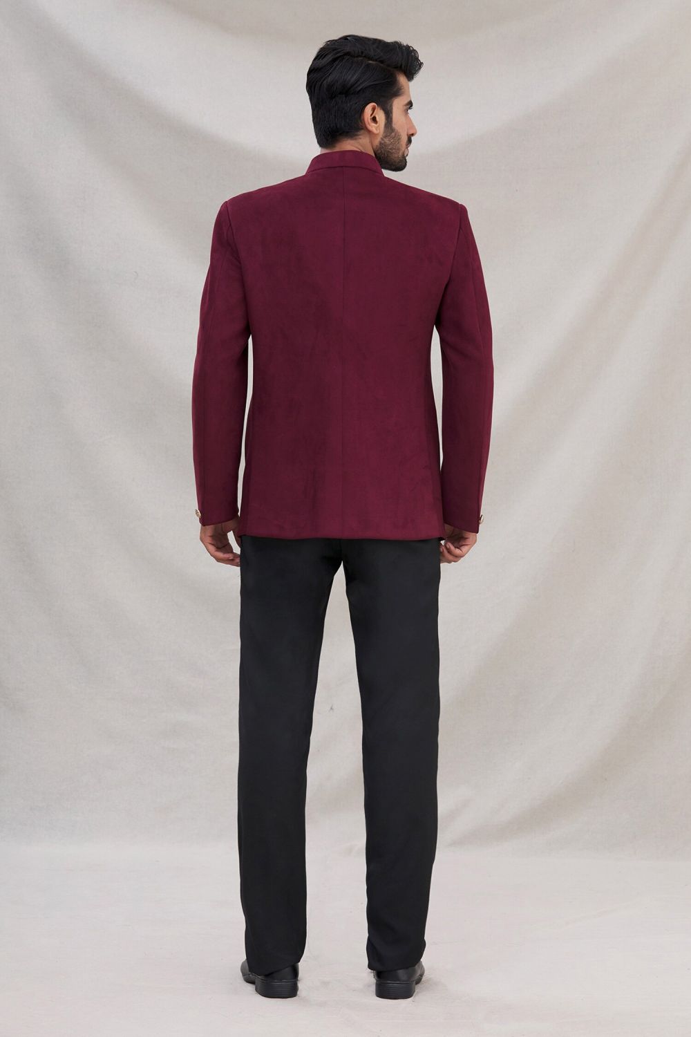 Wine Suede Velvet Jodhpuri Pant