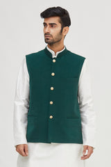 White Suede Velvet Jacket Kurta Churidar