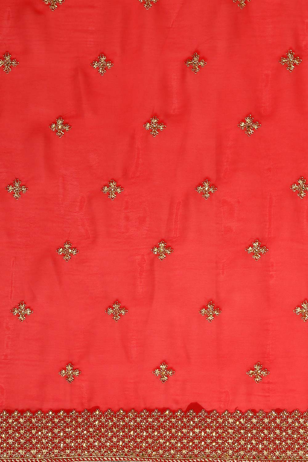 Red Georgette Embroidered Saree