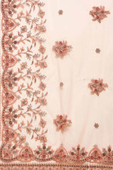 Net Embroidered Saree In Pink