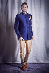 Blue Teri Rayon Jodhpuri Pant