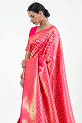 Red Handloom Weaving Art Silk  Saree