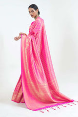 Pink Handloom Weaving Art Silk  Saree