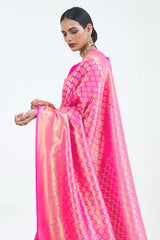 Pink Handloom Weaving Art Silk  Saree