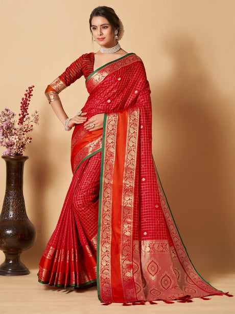 Red Banarasi Silk Silk Saree