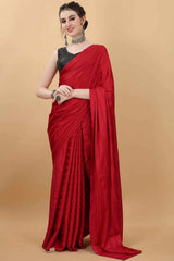 Cherry Red Party Wear Fancy Saree