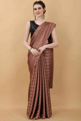 Dark Brown Party Wear Fancy Saree