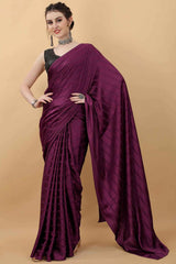 Dark Burgundy Party Wear Fancy Saree