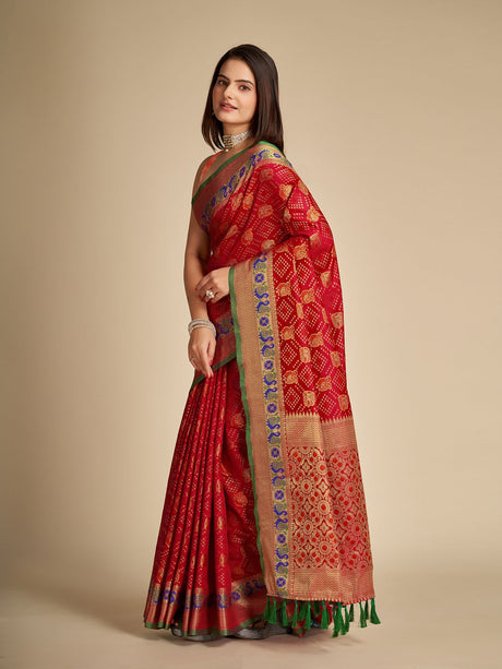 Red Patola Silk Silk Saree