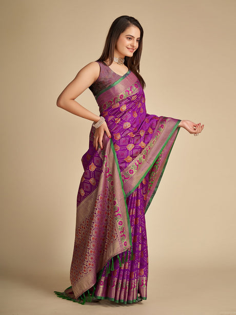 Purple Patola Silk  Saree