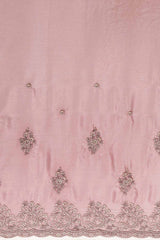 Chinon Embroidered Saree In Pink