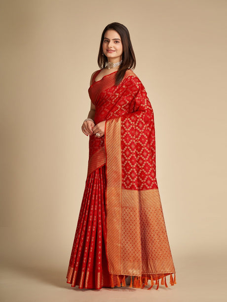 Red Patola Silk Silk Saree