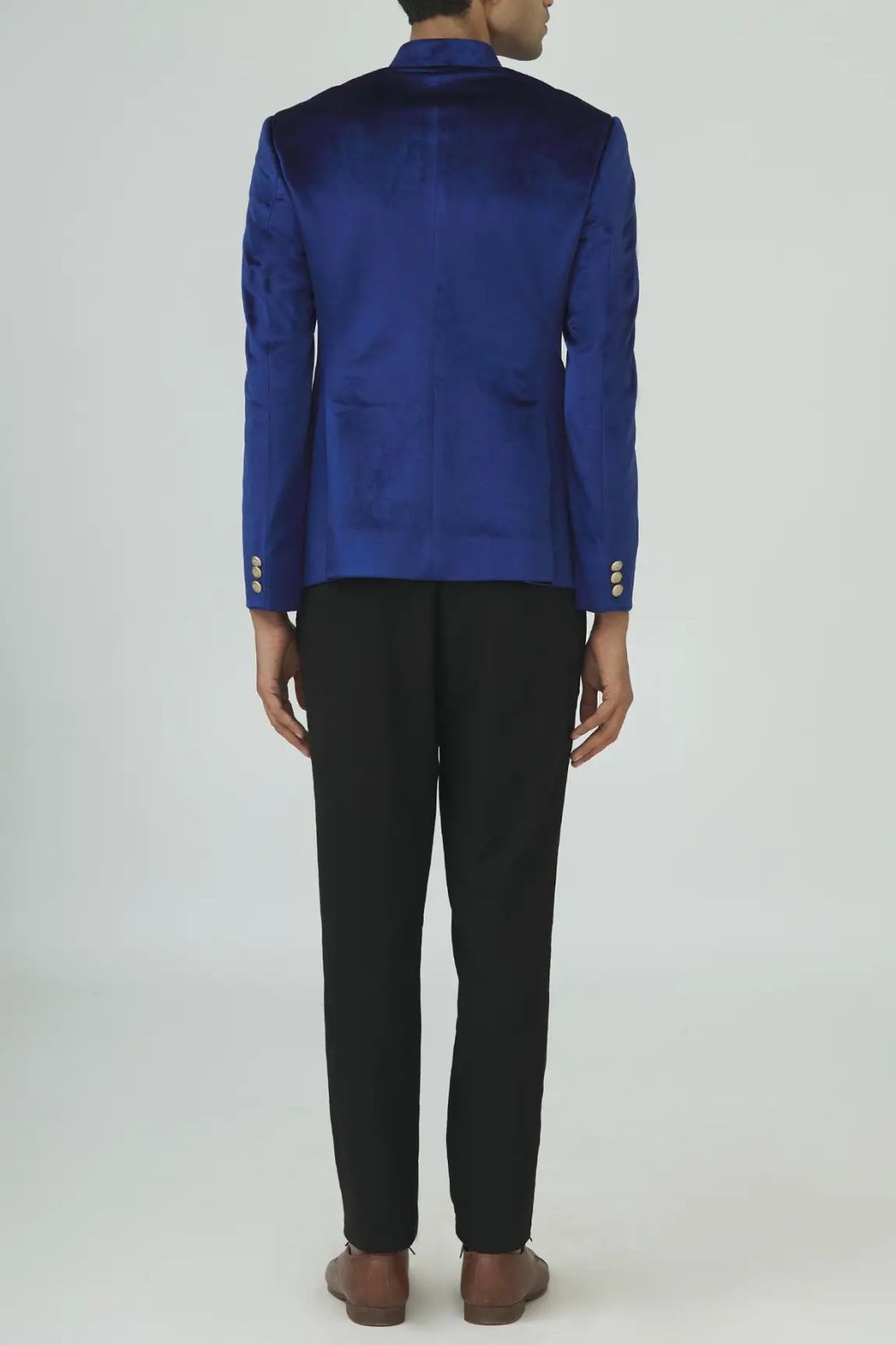 Blue Suede Velvet Jodhpuri Pant