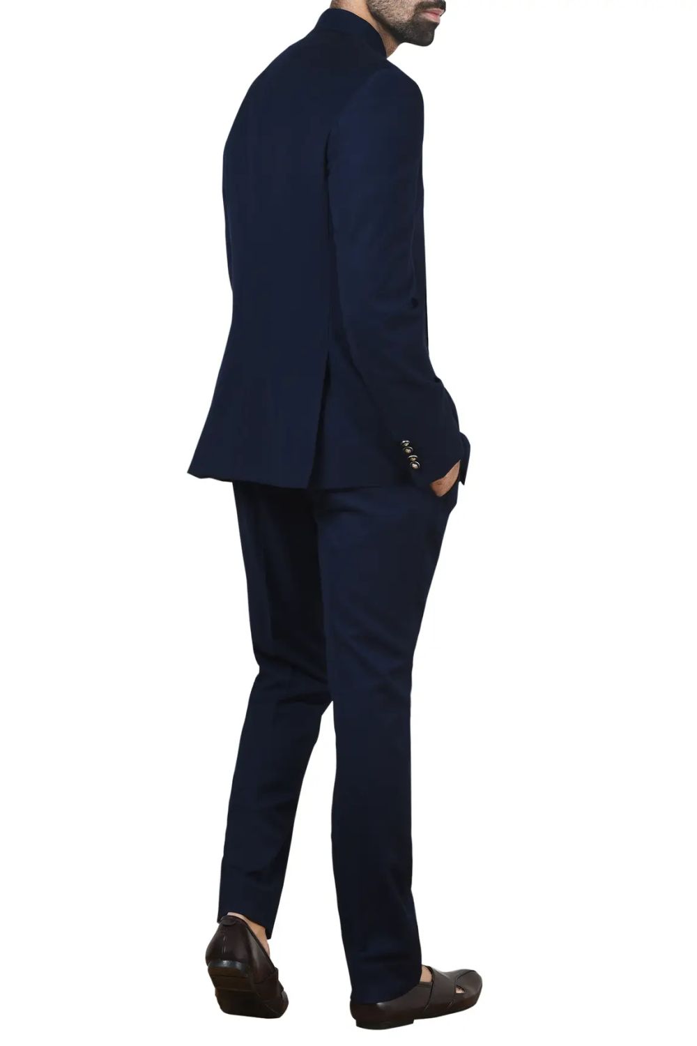 Navy Blue Poplin Jodhpuri Pant