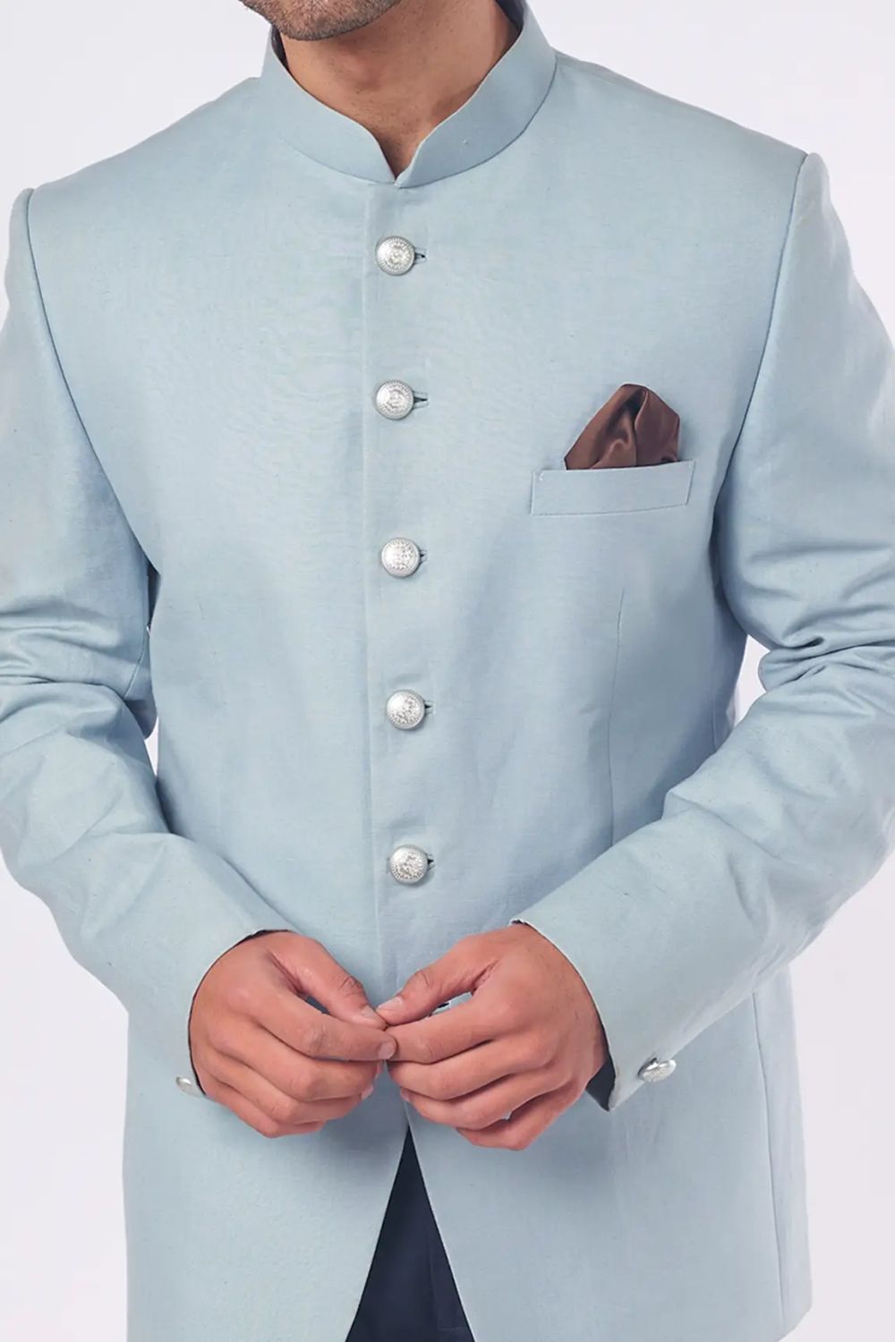 Sky Blue Suiting Jodhpuri Pant