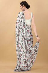 Printed Design Multi-Color Satin Silk Fancy Saree