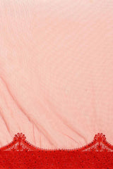 Net Embroidered Saree In Red