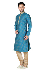 Shop Men's Kurta Set in Rama Green