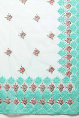 Net Embroidered Saree In Sky Blue