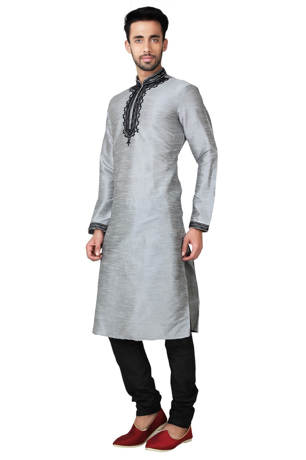 Shop Men's Kurta Set in Grey 