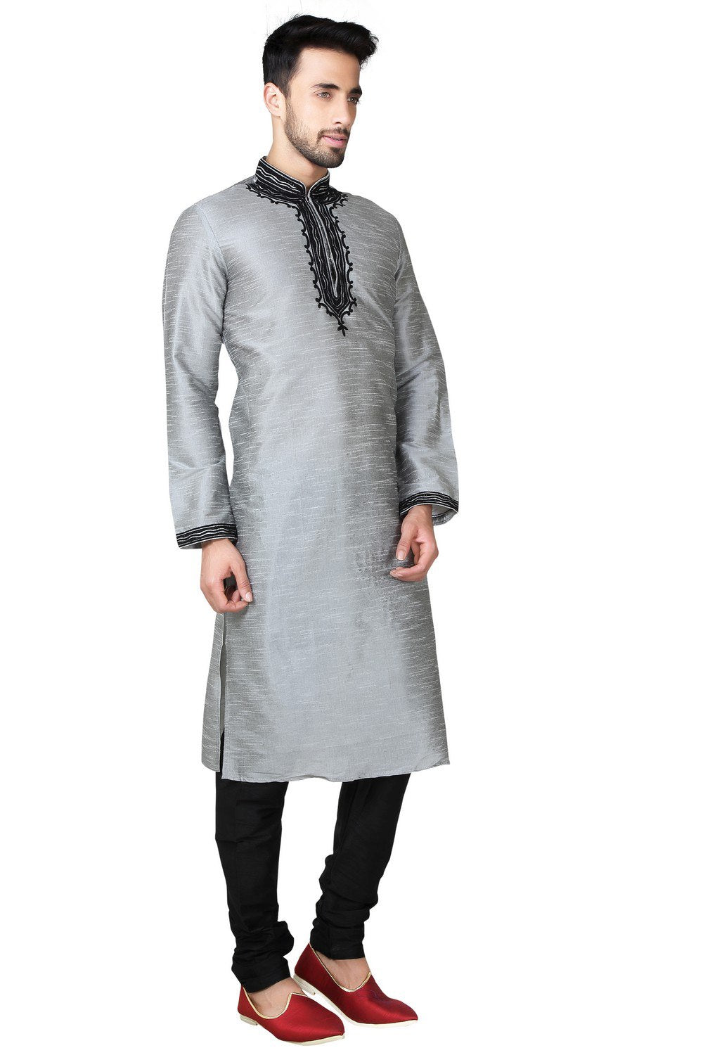 Buy Art Silk Embroidery Kurta Set Online